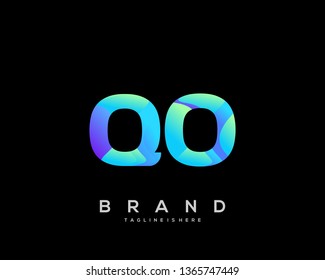 Initial letter QO logo with colorful background, letter combination logo design for creative industry, web, business and company. - Vector