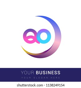 initial letter QO logotype company name, coloreful and swoosh design. vector logo for business and company identity.