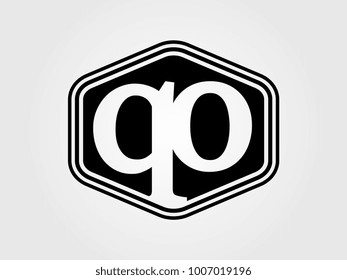 Initial letter qo lowercase logo minimalist black