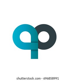 Initial Letter QO QP Rounded Lowercase Logo