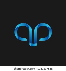 Initial Letter QP Logo Design