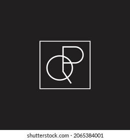 Initial letter QP logo design