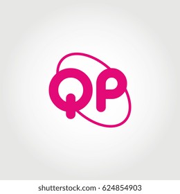 initial letter qp logo pink on white background
