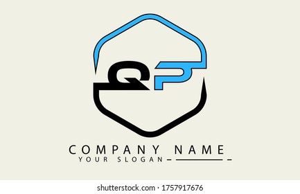 initial letter qp logo in unique shape.