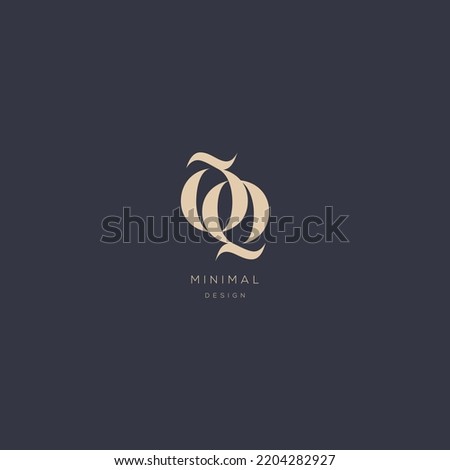 Initial letter QQ alphabet minimal vector icon