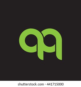 initial letter qq linked round lowercase logo green