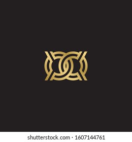Initial Letter QQ linked uppercase overlap modern gold logo vector design template. Suitable for business, consulting group company.