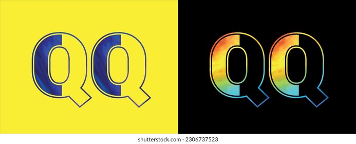 Initial letter QQ logo Icon vector design template. Premium luxurious logotype for corporate business identity