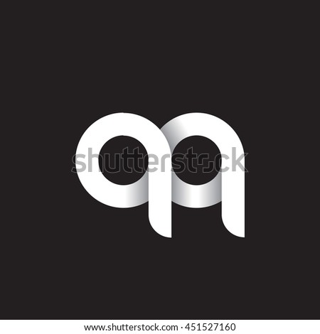 initial letter qq modern linked circle round lowercase logo white black background