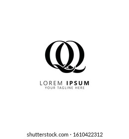 Initial letter qq uppercase modern logo design template elements. Black letter Isolated on white background. Suitable for business, consulting group company.
