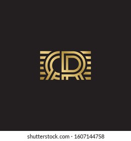 Initial Letter QR linked uppercase overlap modern gold logo vector design template. Suitable for business, consulting group company.