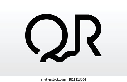 Initial letter QR logo design with modern business typography vector template. Creative isolated QR letter logo design