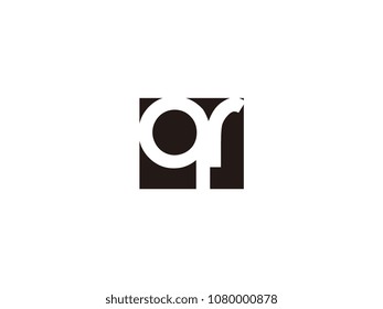 Initial letter qr lowercase logo black and white