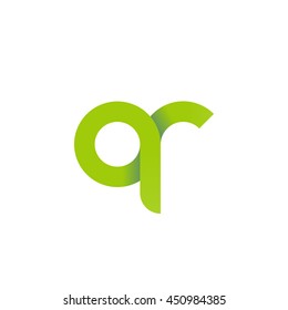 initial letter qr modern linked circle round lowercase logo green