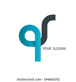 Initial Letter QR QS Rounded Lowercase Logo