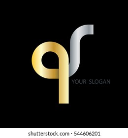 Initial Letter QR QS Rounded Lowercase Logo