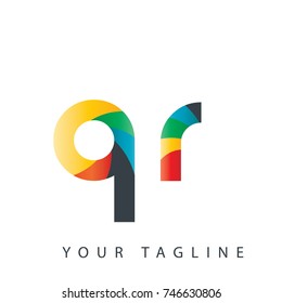 Initial Letter QR Rounded Design Logo