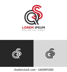 Initial Letter QS linked uppercase overlap modern logo design template. Suitable for business, consulting group company