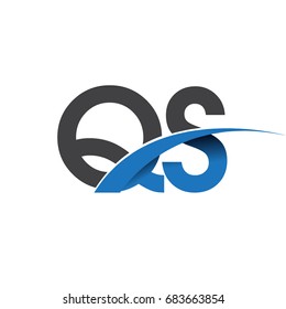 initial letter QS logotype company name colored blue and grey swoosh design. vector logo for business and company identity.
