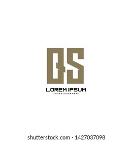 Initial letter QS minimalist art logo vector