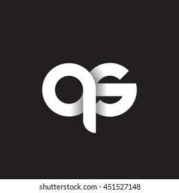 initial letter qs modern linked circle round lowercase logo white black background