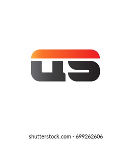 Initial letter QS, straight linked line bold logo, gradient fire red black colors
