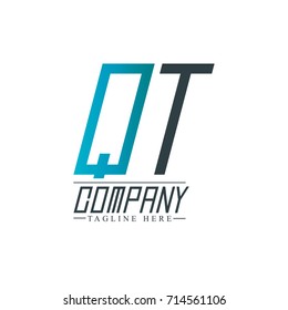Initial Letter QT Design Logo Template
