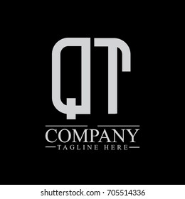 Initial Letter QT Linked Box Design Logo