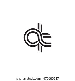 Initial letter qt, linked outline rounded lowercase, monogram black