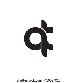 initial letter qt linked round lowercase monogram logo black