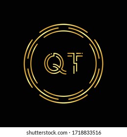 Initial Letter QT Logo Design Vector Template. Digital Abstract Circle QT Letter Logo Design