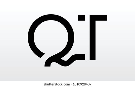 Diseño del logotipo QT de letra inicial con plantilla vectorial moderna de tipografía empresarial. Diseño de logotipo de letras QT aisladas y creativas
