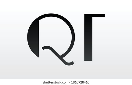 Diseño del logotipo QT de letra inicial con plantilla vectorial moderna de tipografía empresarial. Diseño de logotipo de letras QT aisladas y creativas
