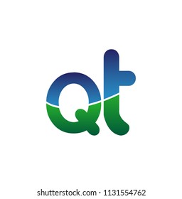 Initial Letter QT Logo Lowercase, colorful logotype Modern and Simple Logo Design.
