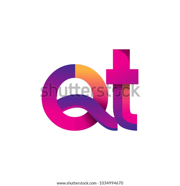 Download Initial Letter Qt Logo Lowercase Magenta Stock Vector ...