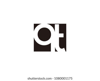 Initial letter qt lowercase logo black and white