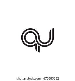 Initial letter qu, linked outline rounded lowercase, monogram black