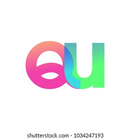 Initial Letter QU Lowercase Logo green, pink and Blue, Modern and Simple Logo Design.