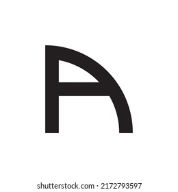 Initial Letter A Quarter Circle Logo