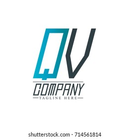 Initial Letter QV Design Logo Template
