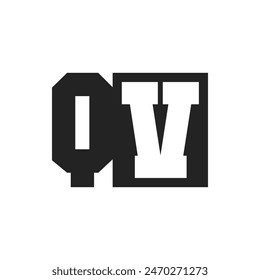 Letra inicial QV Logo Design Plantilla. Logotipo QV