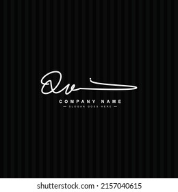 Initial Letter QV Logo - Handgeschriebenes Signature-Logo