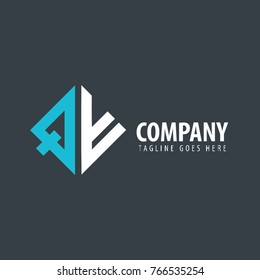Initial Letter QW Design Logo
