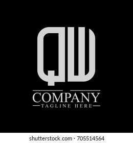 Initial Letter QW Linked Box Design Logo