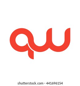 initial letter qw linked round lowercase logo red
