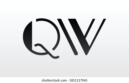 Letra inicial diseño del logotipo QW con plantilla moderna de vector de tipografía empresarial. Diseño de logotipo de letras QW aisladas y creativas