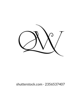 Letra inicial diseño del logotipo QW símbolo creativo moderno monograma