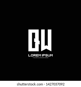 Initial letter QW minimalist art logo vector