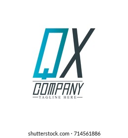 Initial Letter QX Design Logo Template