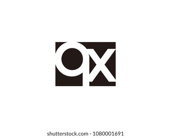 Initial letter qx lowercase logo black and white